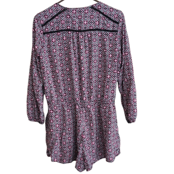 GAP Women's Chase Long Sleeve Romper In A Geometric Print Size L - Picture 2 of 6